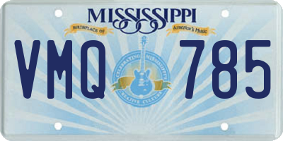 MS license plate VMQ785
