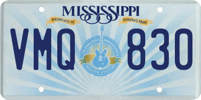 MS license plate VMQ830