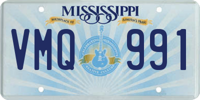 MS license plate VMQ991