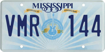 MS license plate VMR144