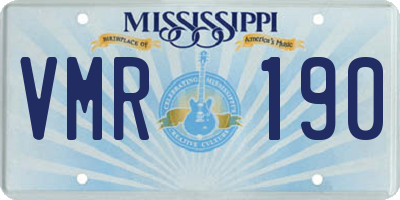 MS license plate VMR190