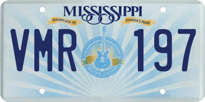 MS license plate VMR197