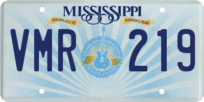 MS license plate VMR219