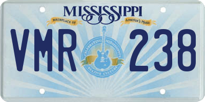 MS license plate VMR238