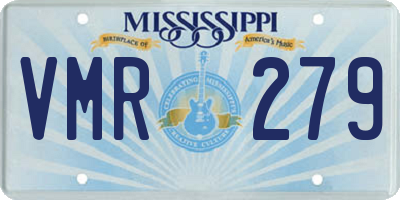 MS license plate VMR279
