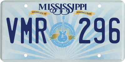 MS license plate VMR296