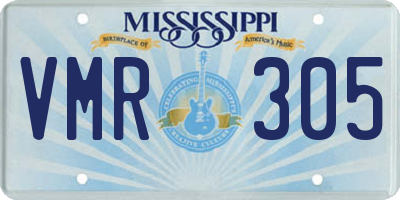 MS license plate VMR305