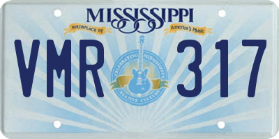 MS license plate VMR317