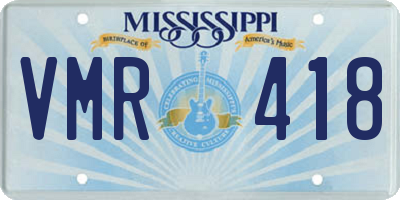 MS license plate VMR418