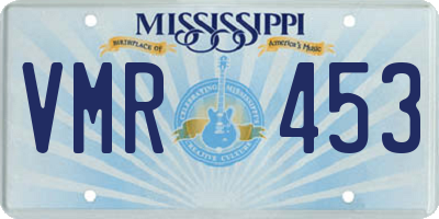 MS license plate VMR453
