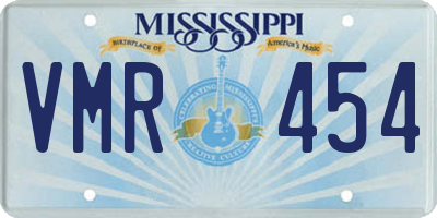 MS license plate VMR454