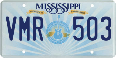MS license plate VMR503