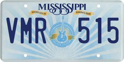 MS license plate VMR515