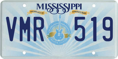 MS license plate VMR519