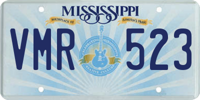 MS license plate VMR523