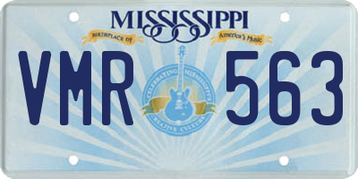 MS license plate VMR563