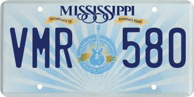 MS license plate VMR580