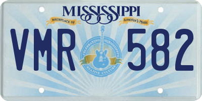 MS license plate VMR582