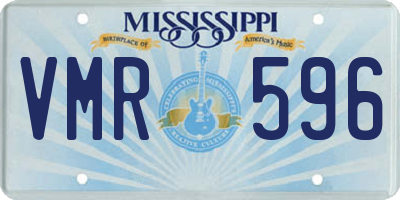 MS license plate VMR596