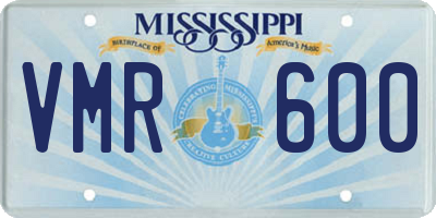 MS license plate VMR600