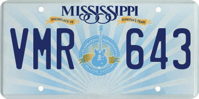 MS license plate VMR643