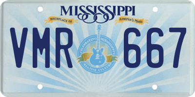 MS license plate VMR667