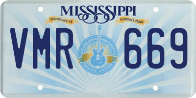 MS license plate VMR669