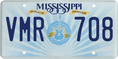MS license plate VMR708