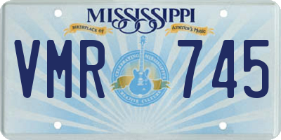 MS license plate VMR745