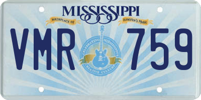 MS license plate VMR759