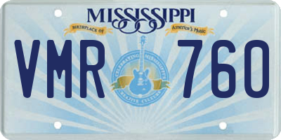 MS license plate VMR760