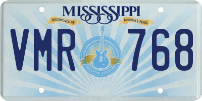 MS license plate VMR768