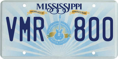 MS license plate VMR800