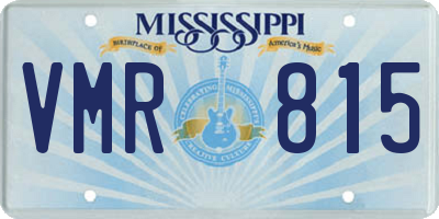 MS license plate VMR815