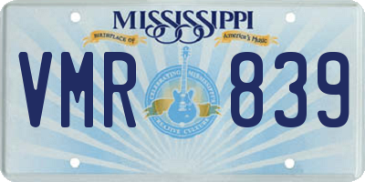 MS license plate VMR839