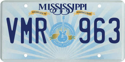 MS license plate VMR963