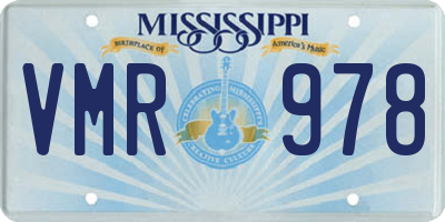 MS license plate VMR978