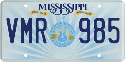 MS license plate VMR985
