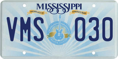 MS license plate VMS030