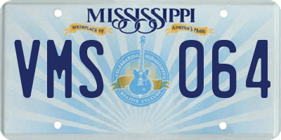 MS license plate VMS064