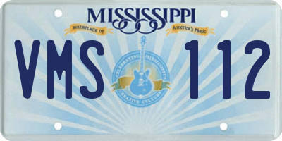 MS license plate VMS112