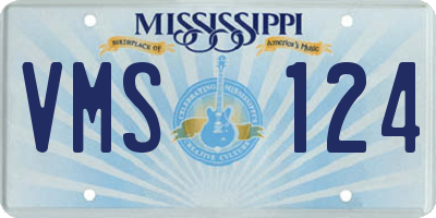 MS license plate VMS124