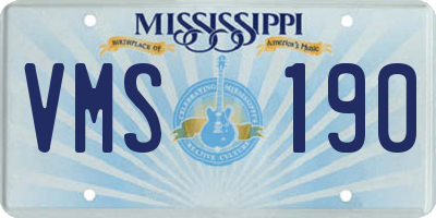 MS license plate VMS190