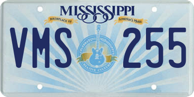 MS license plate VMS255
