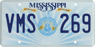 MS license plate VMS269