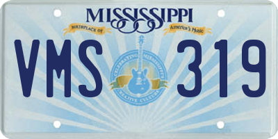 MS license plate VMS319