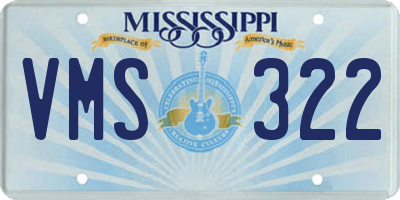 MS license plate VMS322