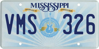 MS license plate VMS326