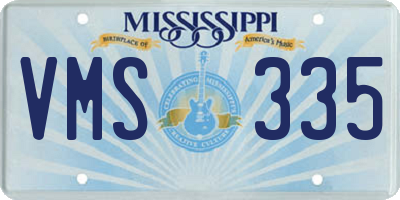 MS license plate VMS335