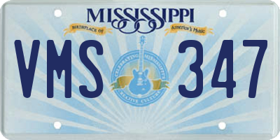 MS license plate VMS347